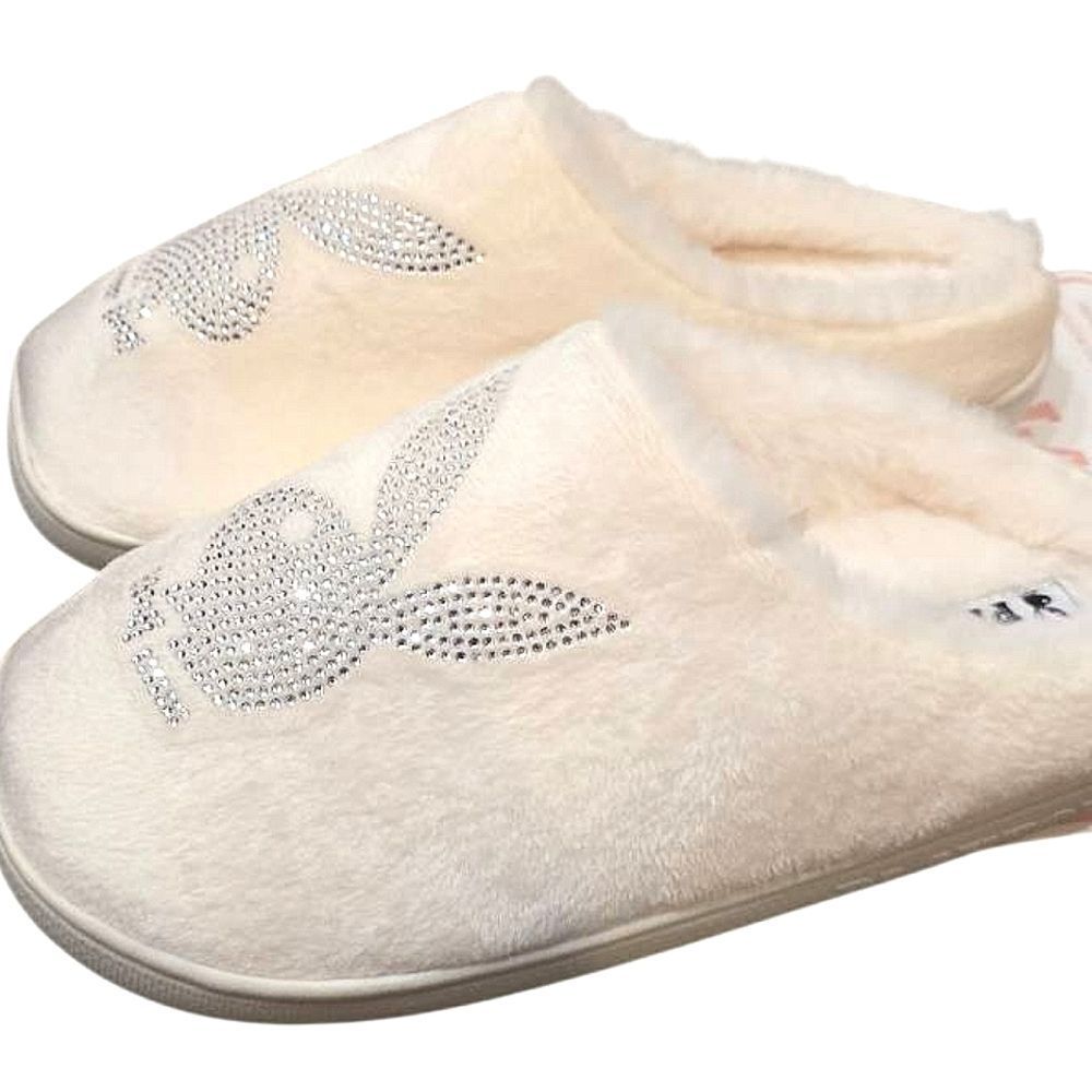 Playboy Rhinestone Bunny Logo Indoor/Outdoor Slippers